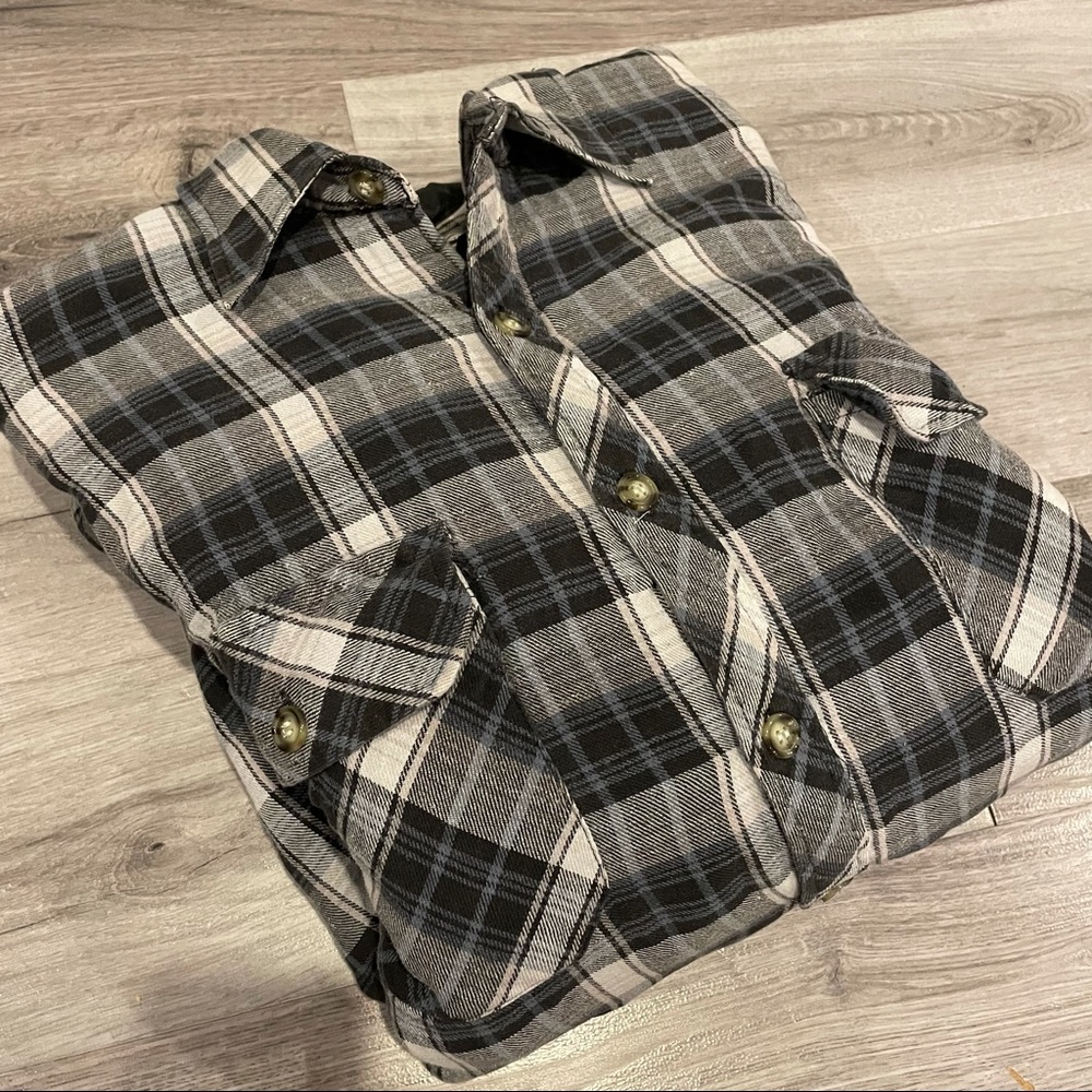 Quilted Work Centre Plaid Shacket Oversize Size XL Men or XXL Women Warm Jacket - Picture 8 of 15